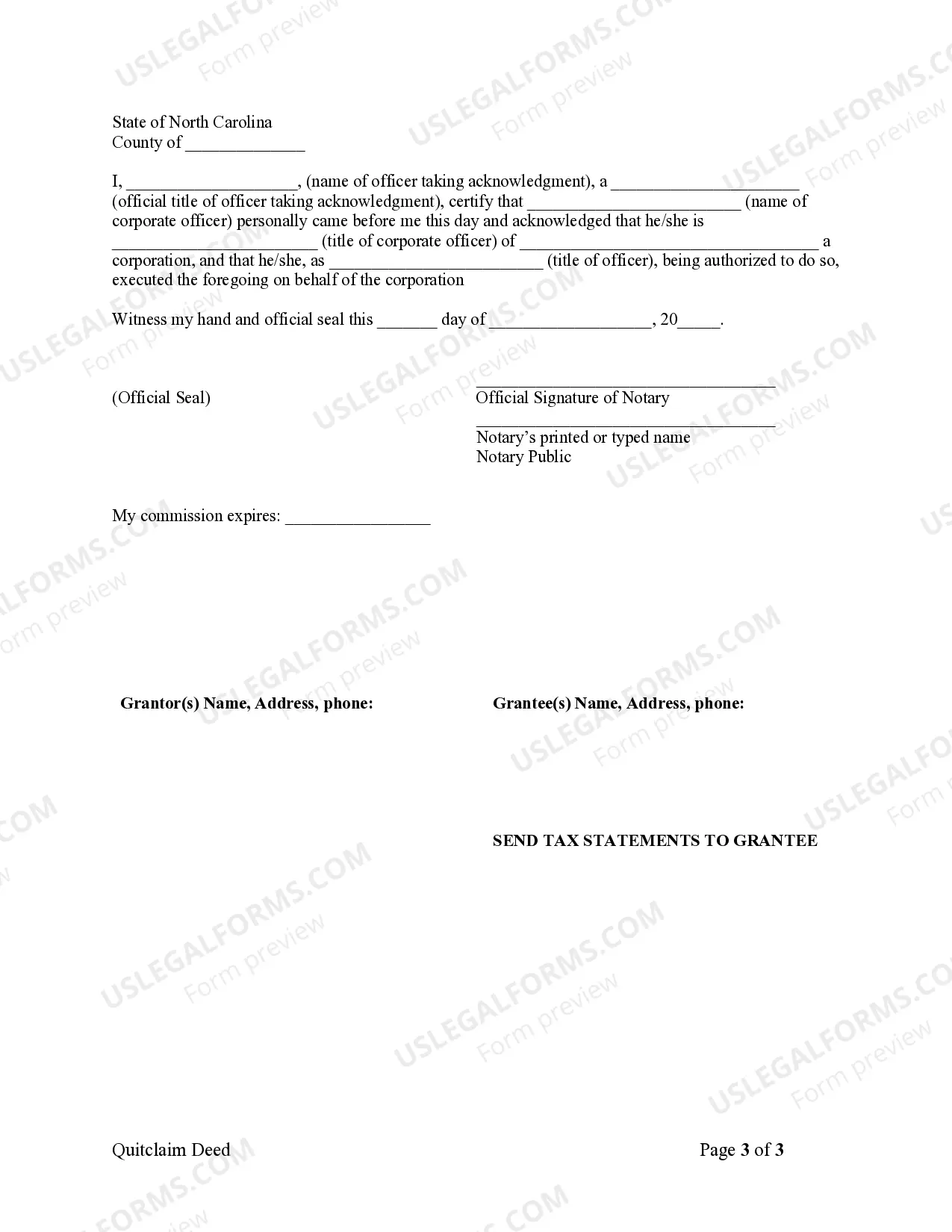 Preview Quitclaim Deed from Corporation to Two Individuals