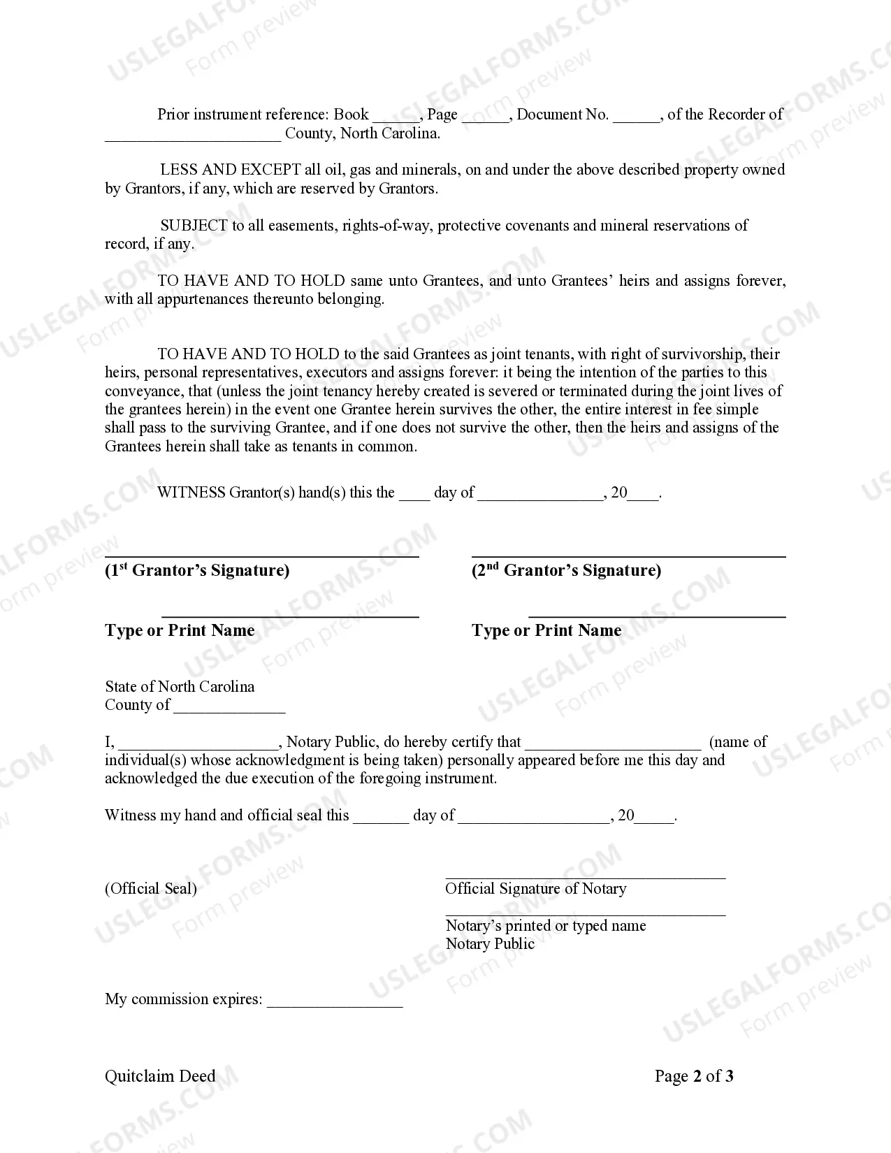 Preview Quitclaim Deed from Husband and Wife to Husband and Wife