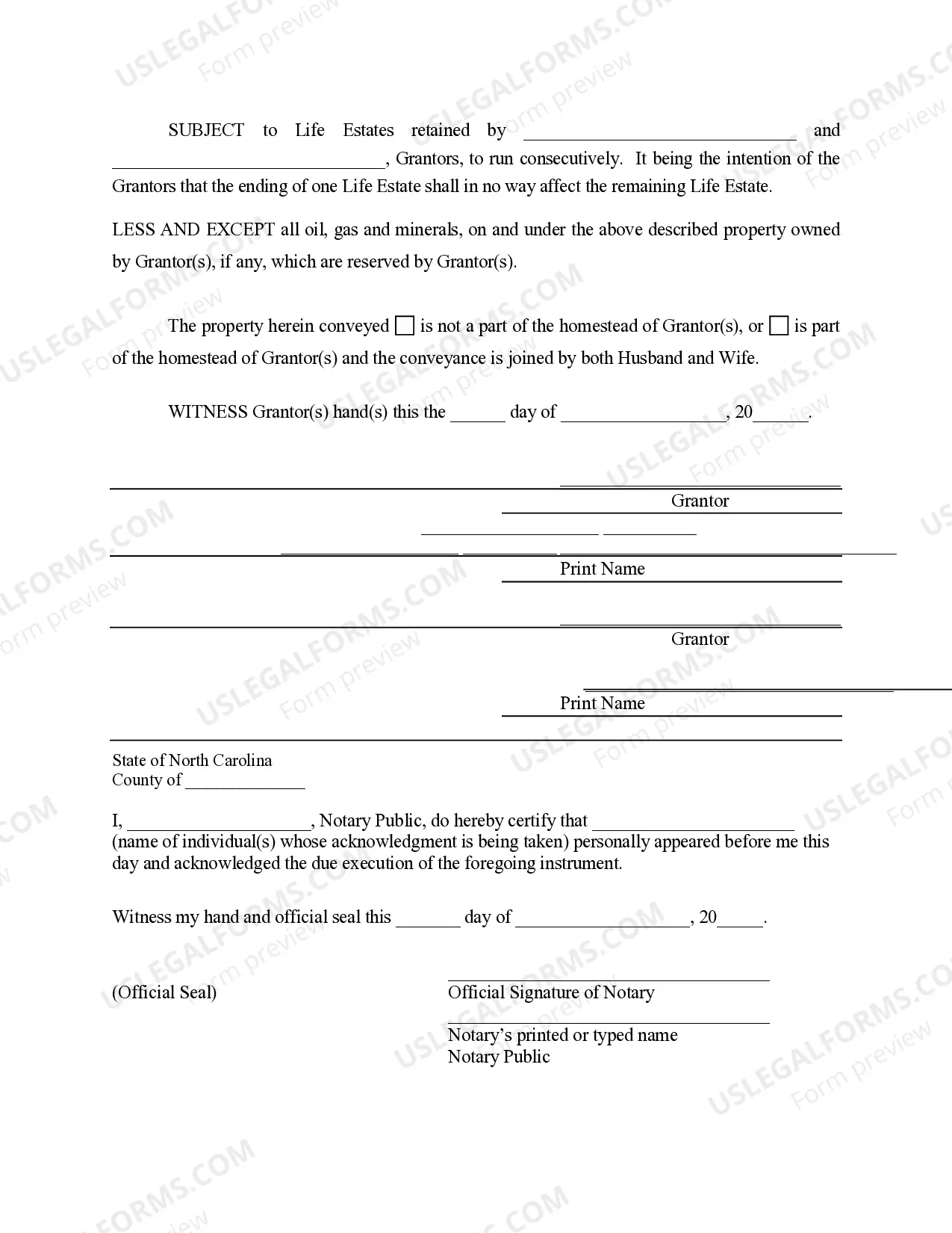 Preview Warranty Deed to Child Reserving a Life Estate in the Parents - Husband and Wife Grantors