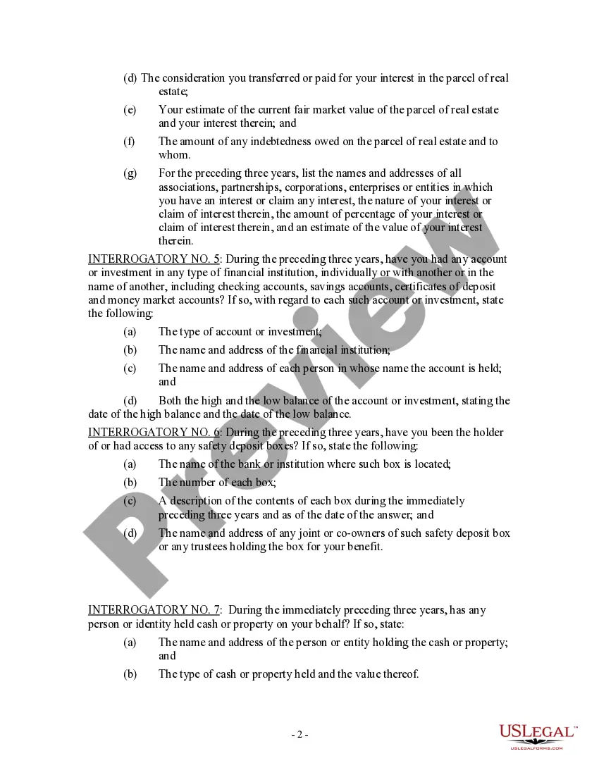 Get Discovery Interrogatories for Divorce Proceeding for either Plaintiff or Defendant Preview Discovery Interrogatories for Divorce Proceeding for either Plaintiff or Defendant