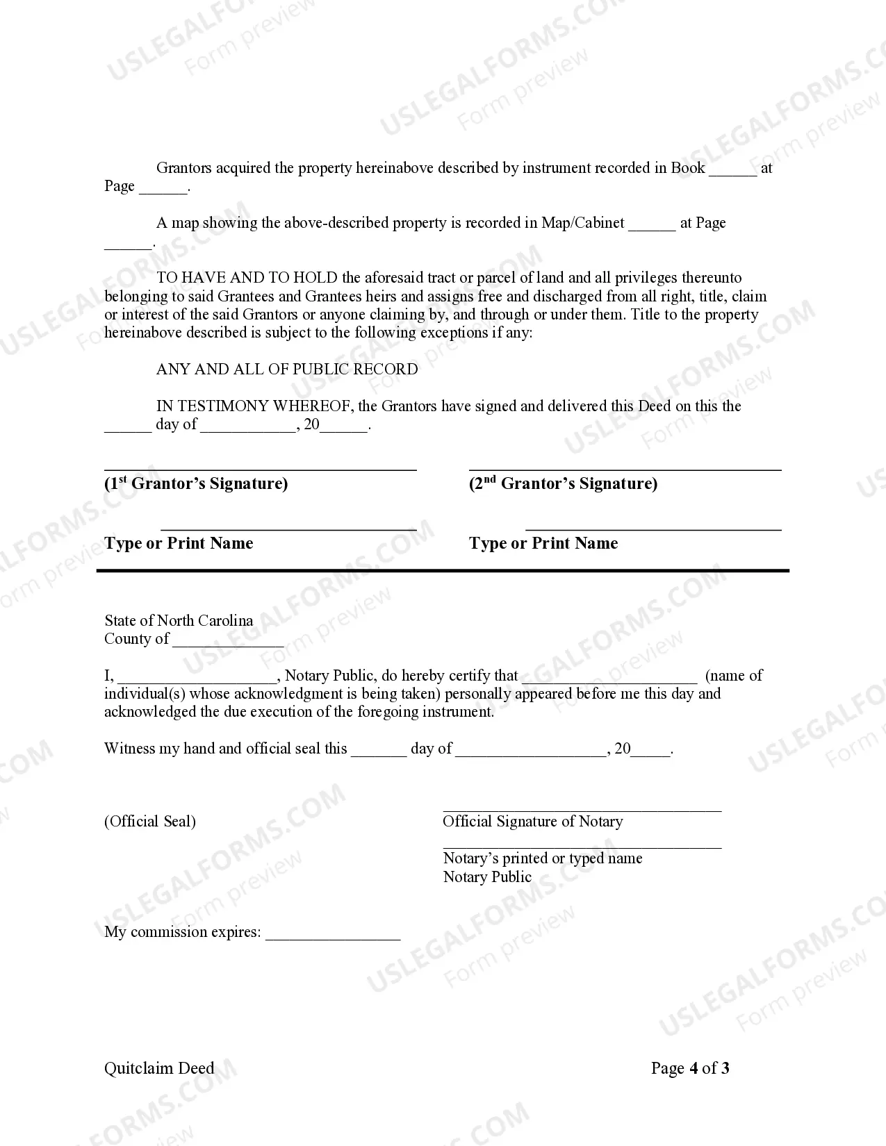 Preview Quitclaim Deed - Husband and Wife to Two Individuals
