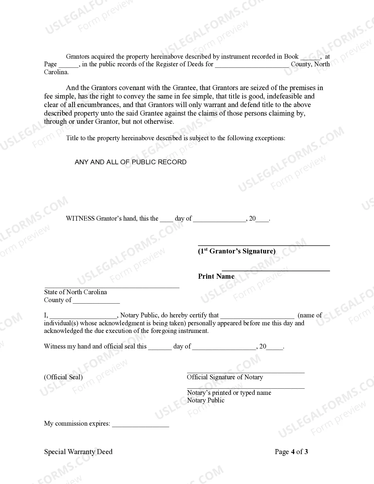 Preview Special Warranty Deed - Husband and Wife to Individual