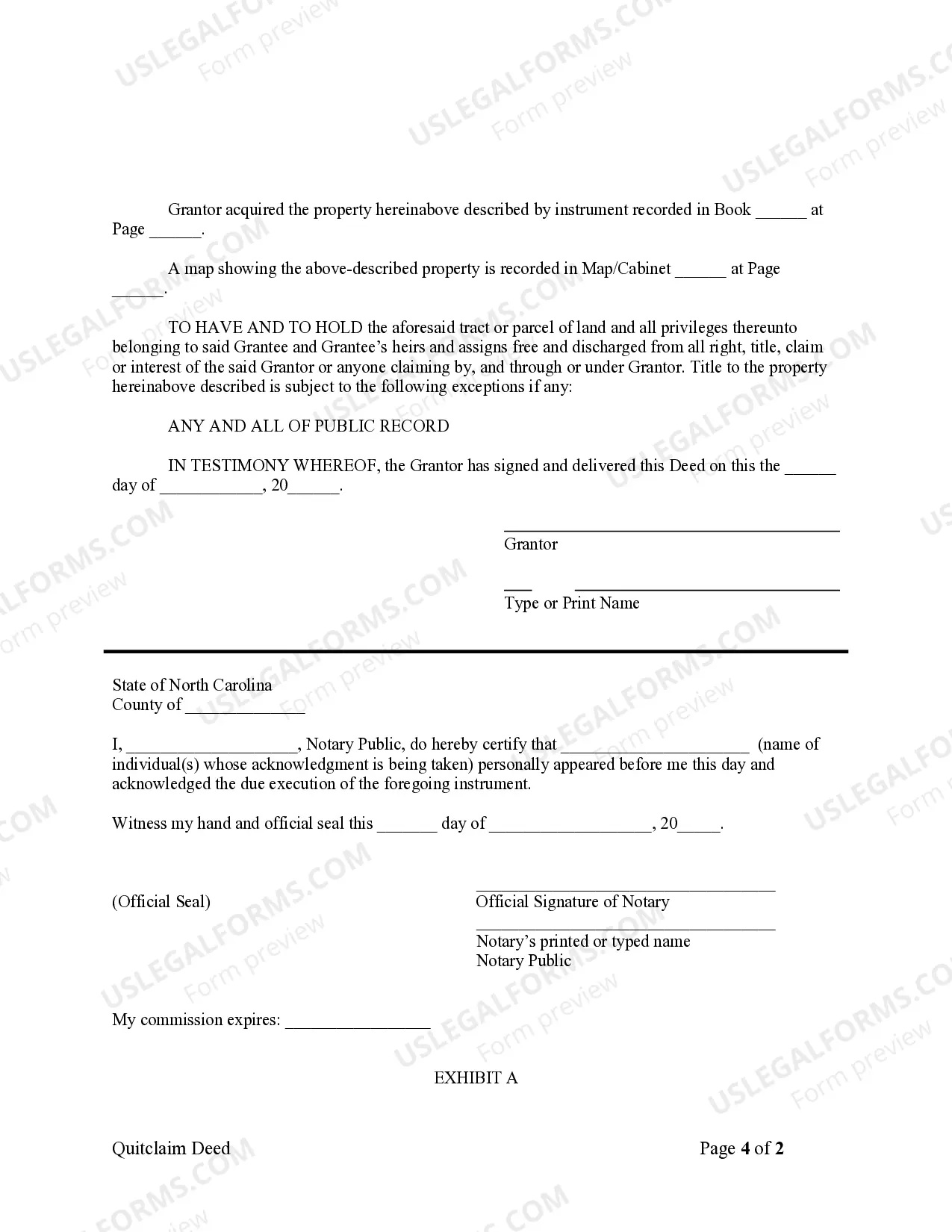 Preview Quitclaim Deed - Individual to Trust