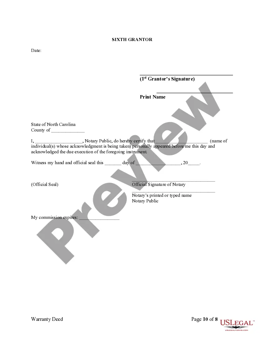 Preview Warranty Deed - Seven Individuals to a Trust