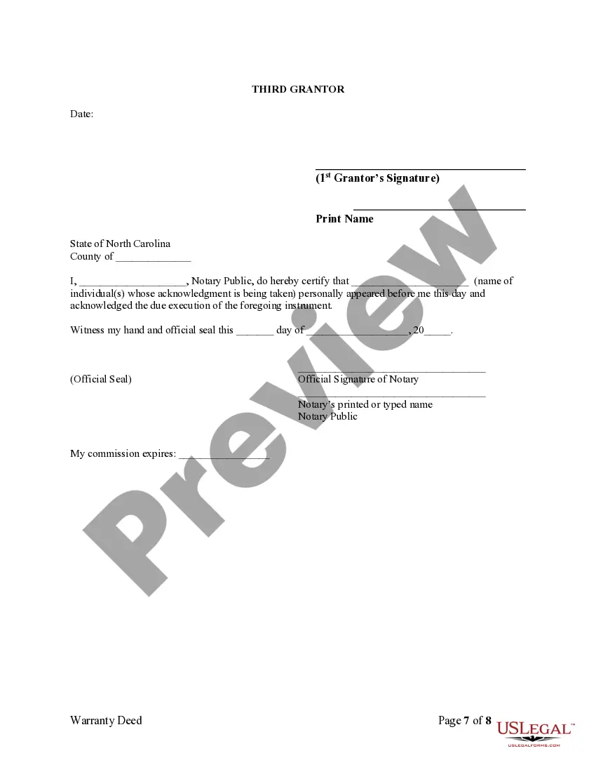 Preview Warranty Deed - Seven Individuals to a Trust