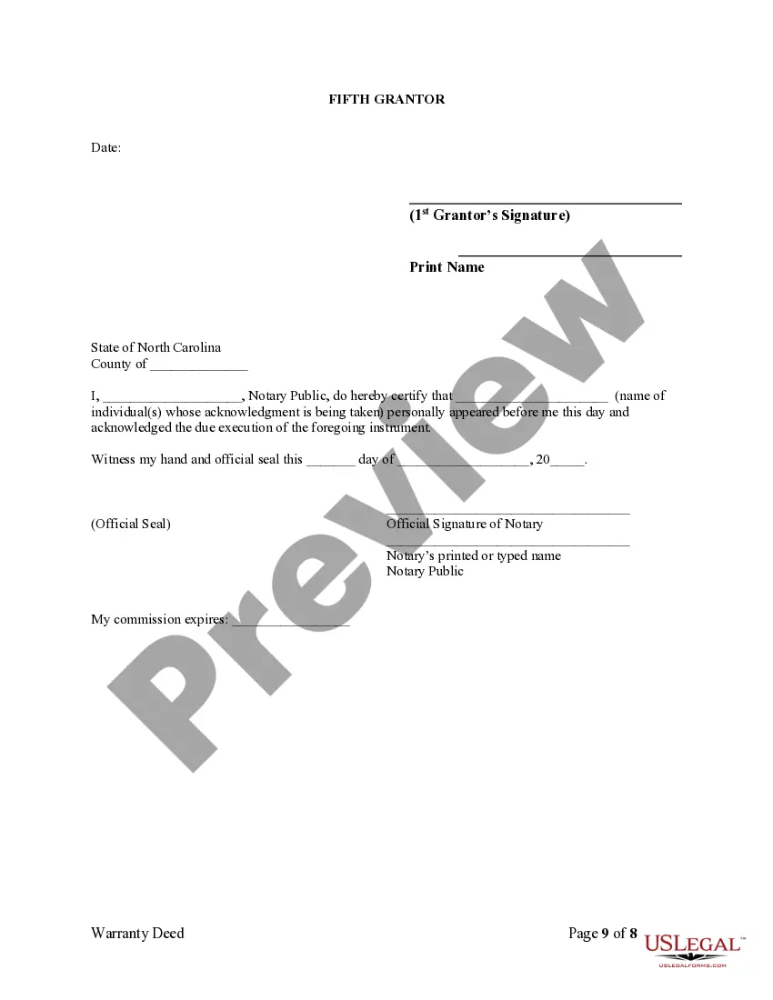 Preview Warranty Deed - Seven Individuals to a Trust