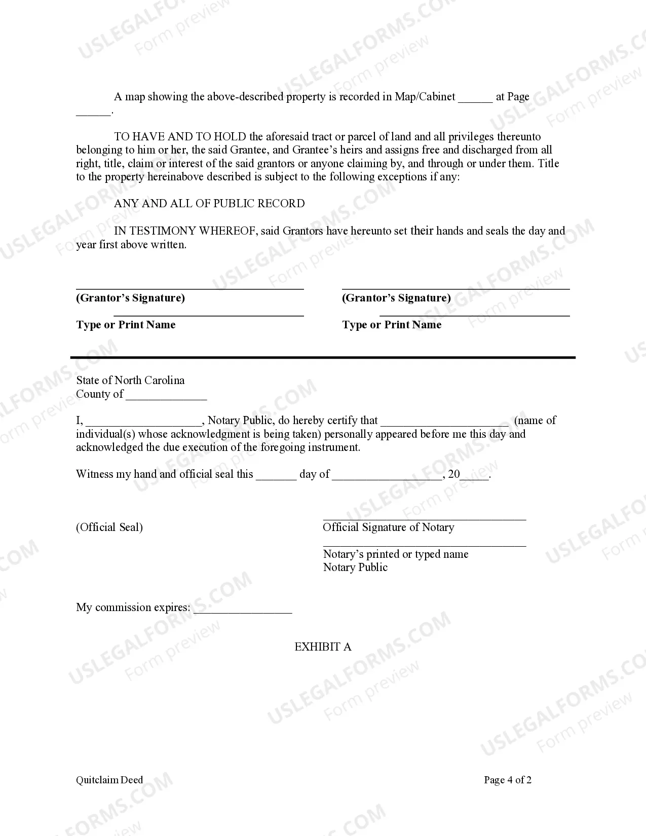 Preview Quitclaim Deed - Two Individuals to One Individual