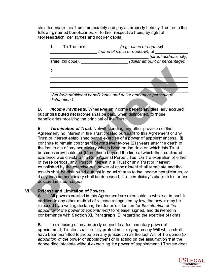 Preview Marital Deduction Trust - Trust A and Bypass Trust B