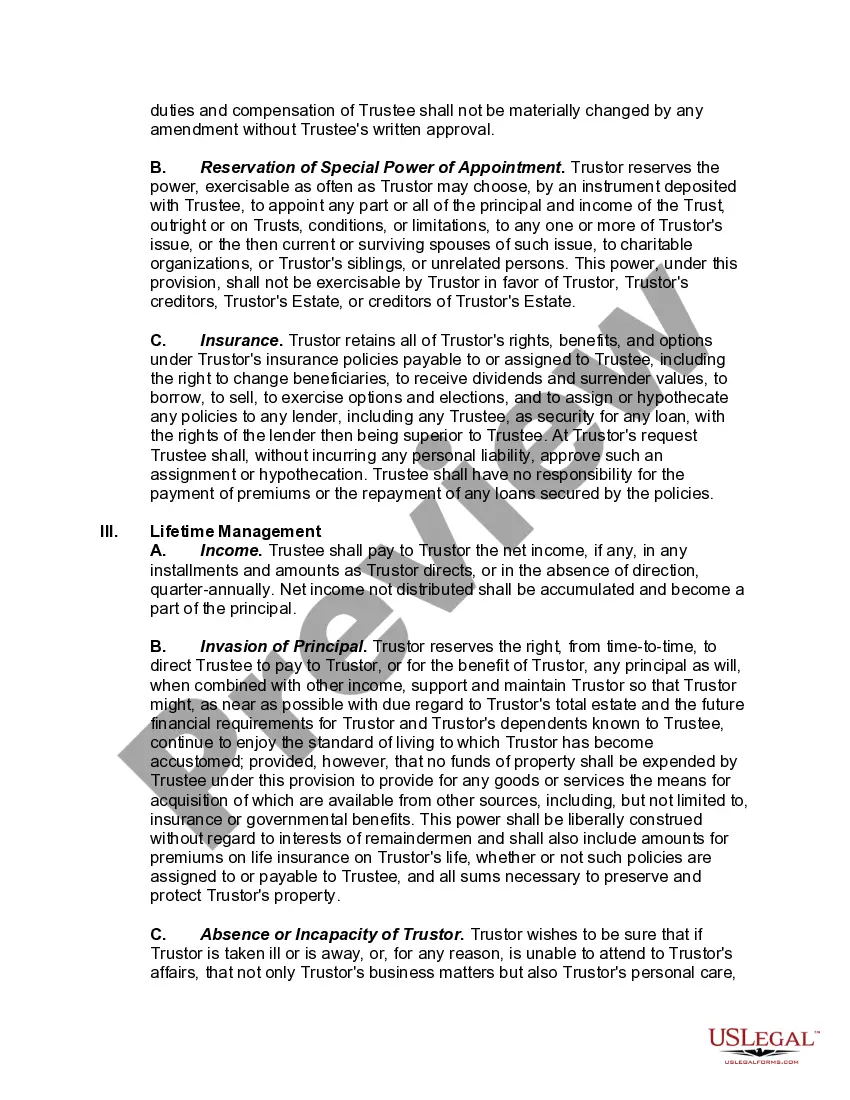 Preview Marital Deduction Trust - Trust A and Bypass Trust B