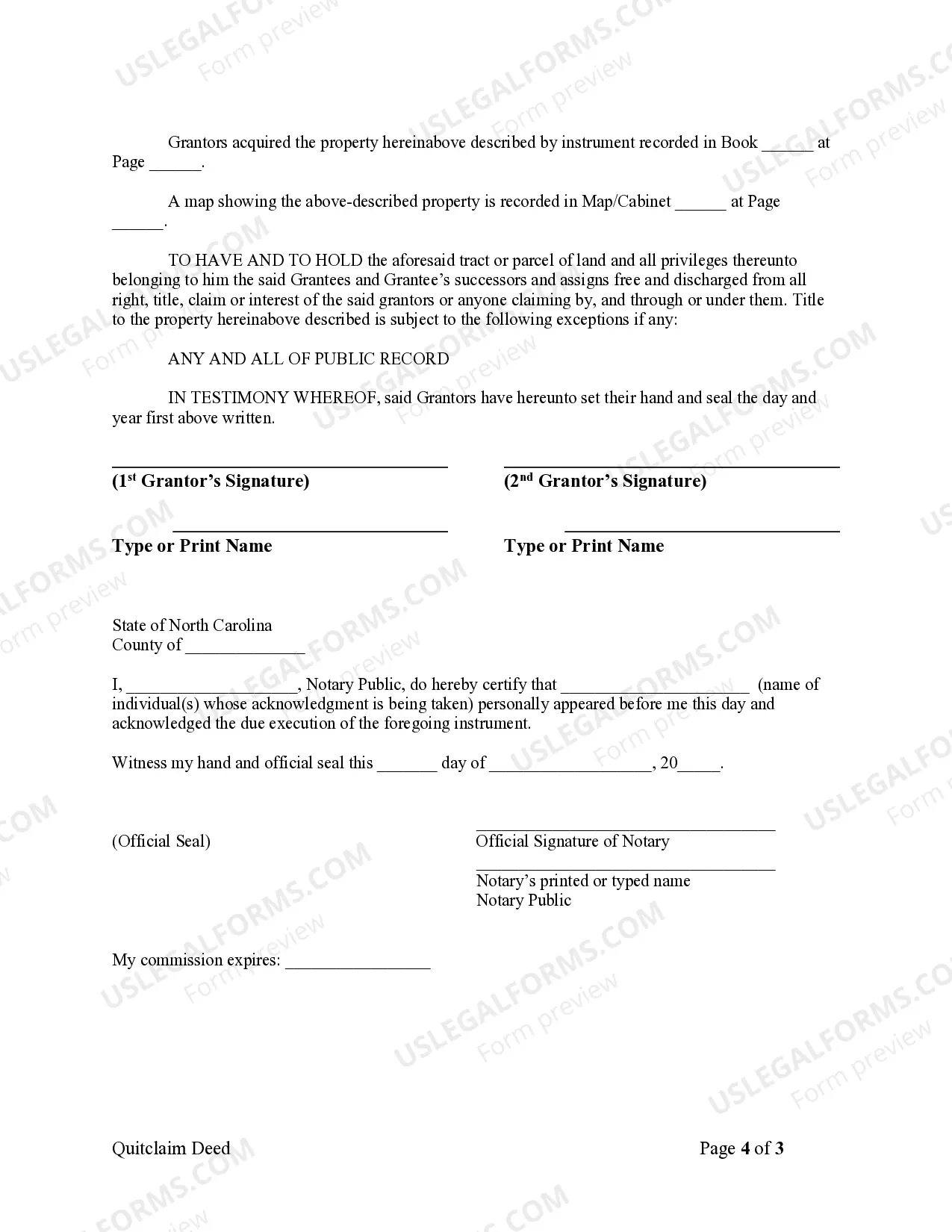 Preview Quitclaim Deed - Husband and Wife to Three Individuals