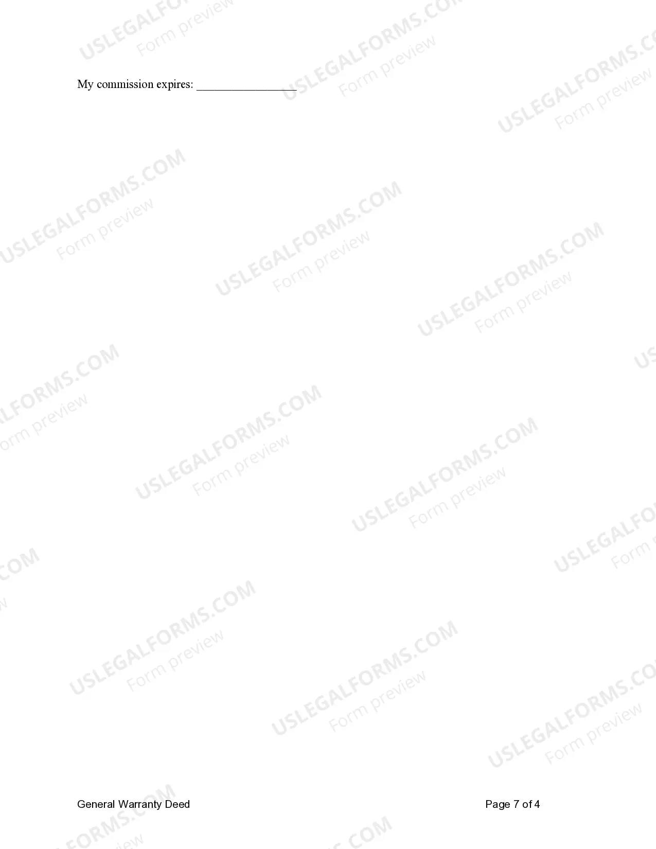 Preview General Warranty Deed from Four Individuals to One Individual