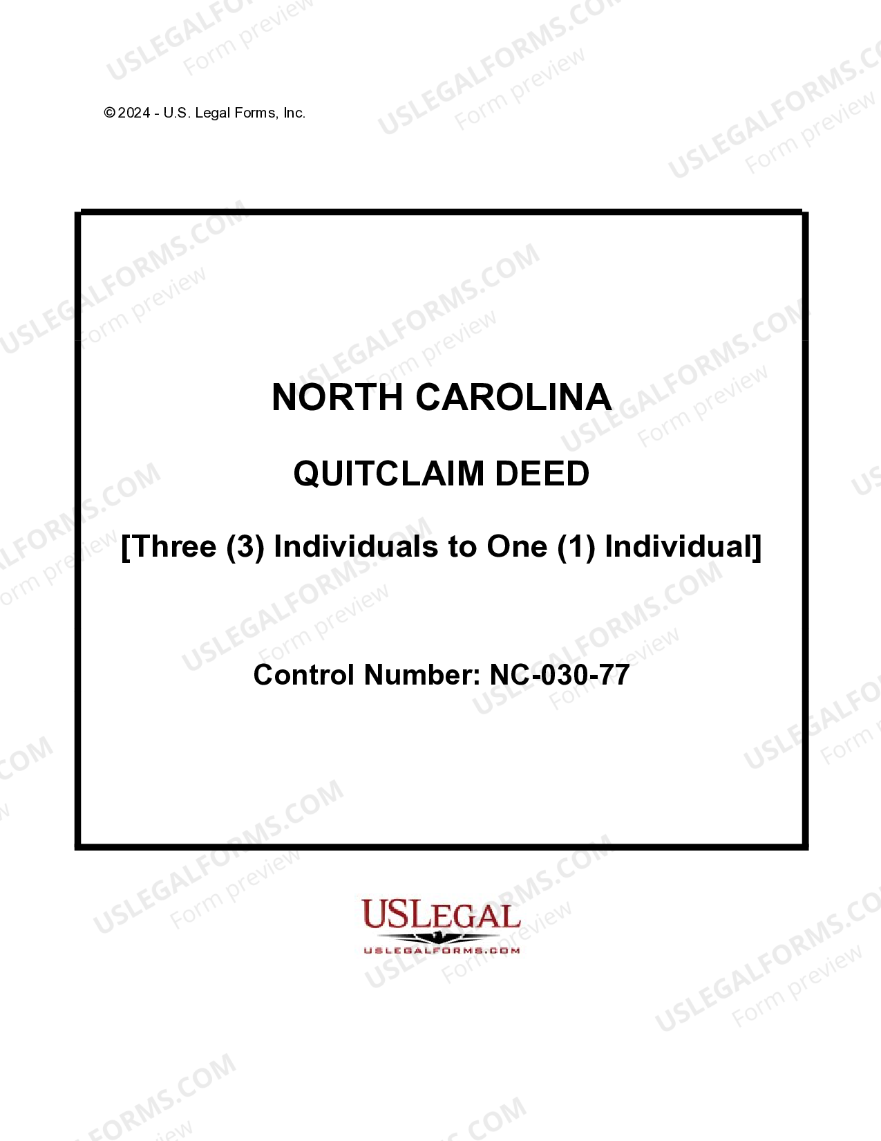 North Carolina Quitclaim Deed Form | US Legal Forms