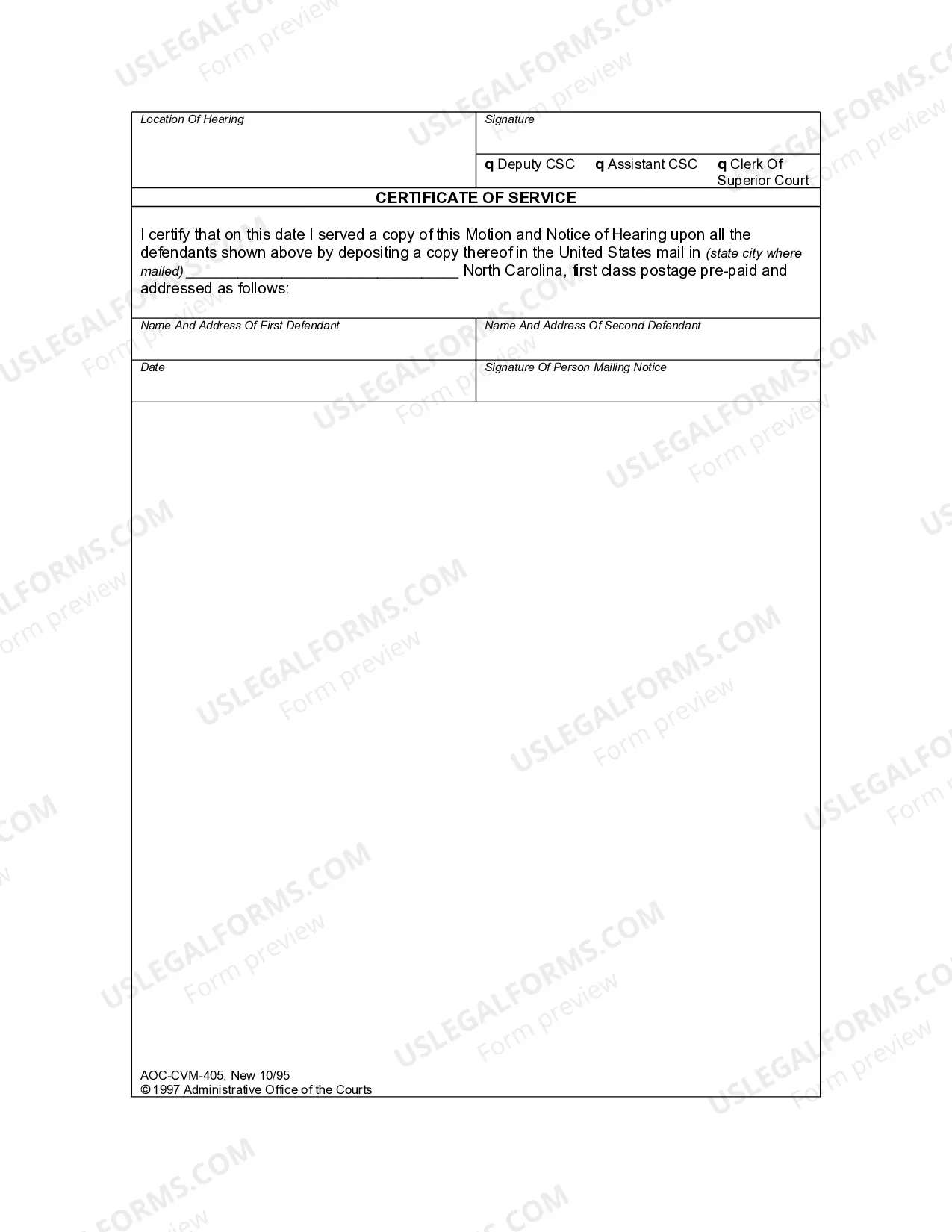 Preview Motion to Enforce Conditional Eviction Order - Notice of Hearing