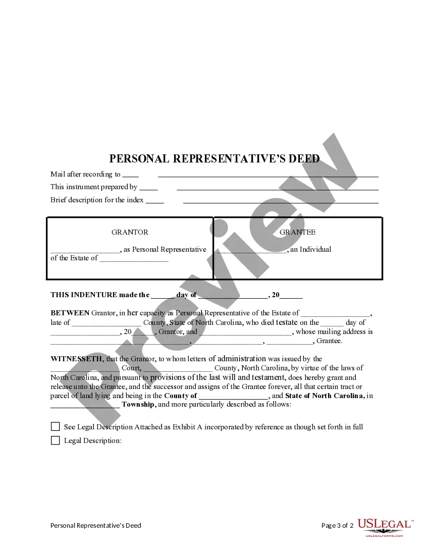 Get Personal Representative's Deed to an Individual Preview Personal Representative's Deed to an Individual