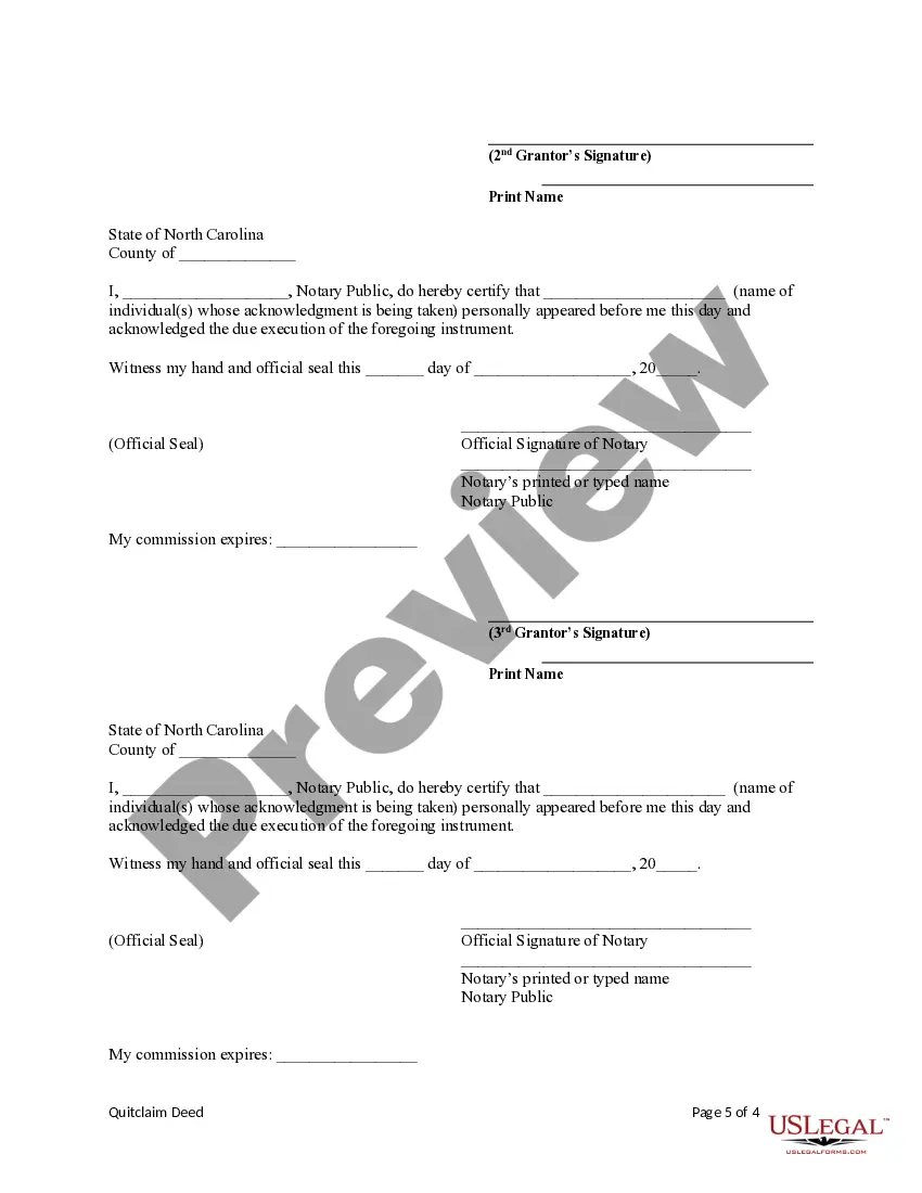 Get Quitclaim Deed from Five Individuals to One Individual Preview Quitclaim Deed from Five Individuals to One Individual