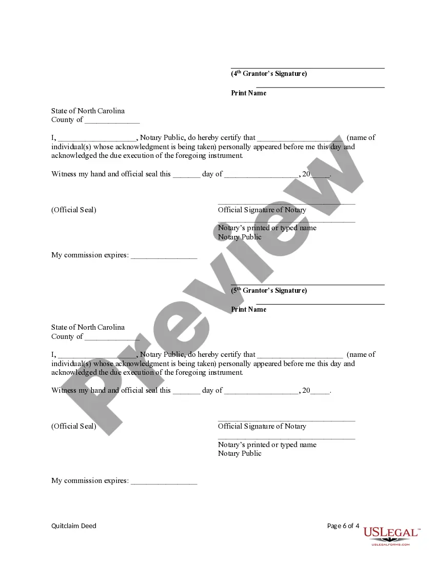 Get Quitclaim Deed from Five Individuals to One Individual Preview Quitclaim Deed from Five Individuals to One Individual