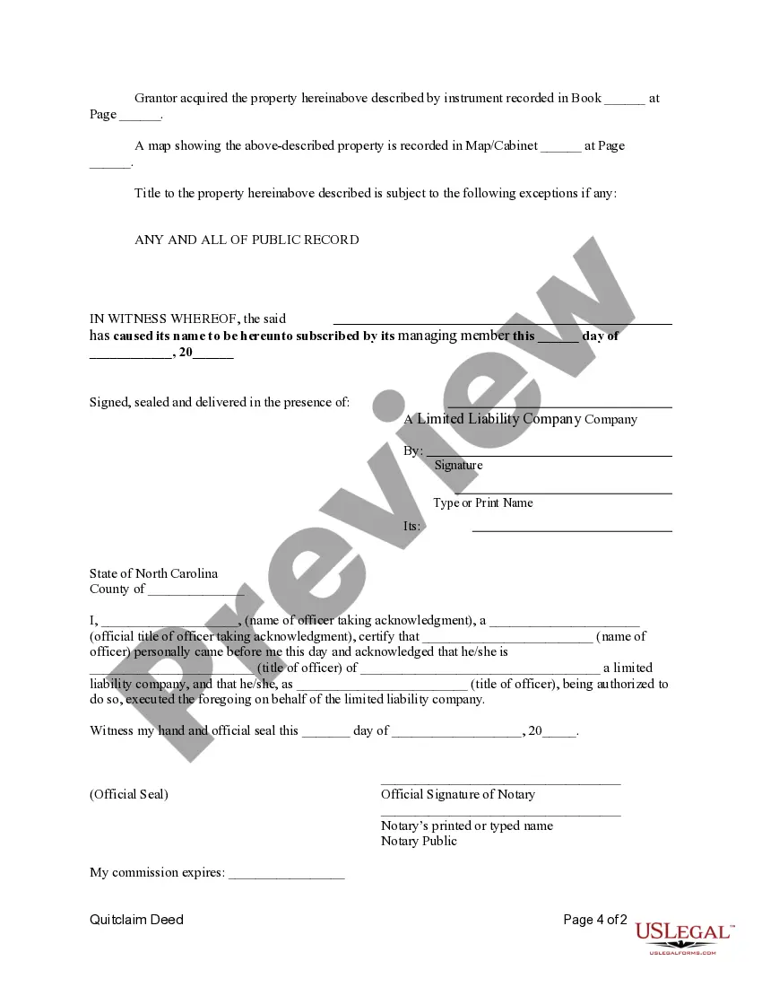 Get Quitclaim Deed from LLC to LLC Preview Quitclaim Deed from LLC to LLC