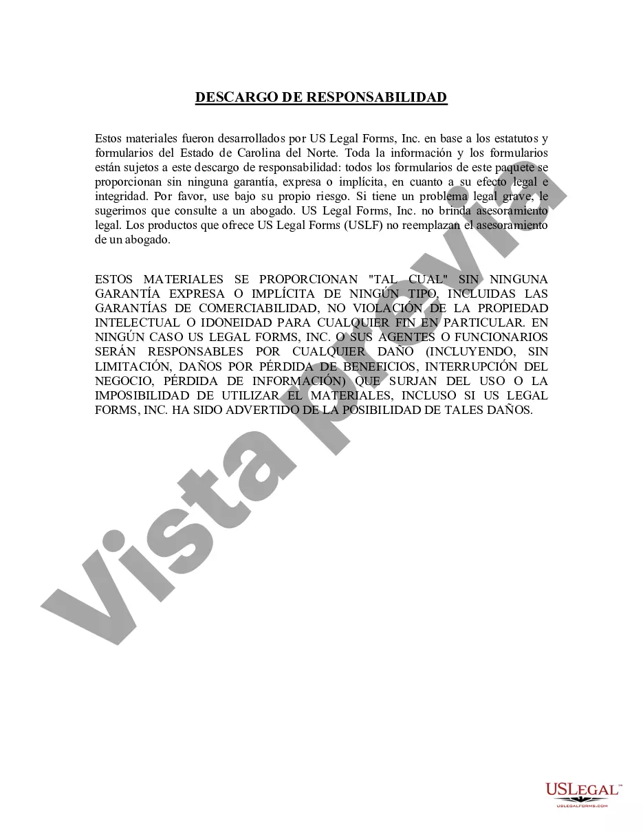 Preview Carolina del Norte Renuncia y descargo de responsabilidad del inquilino conjunto o interés de arrendamiento