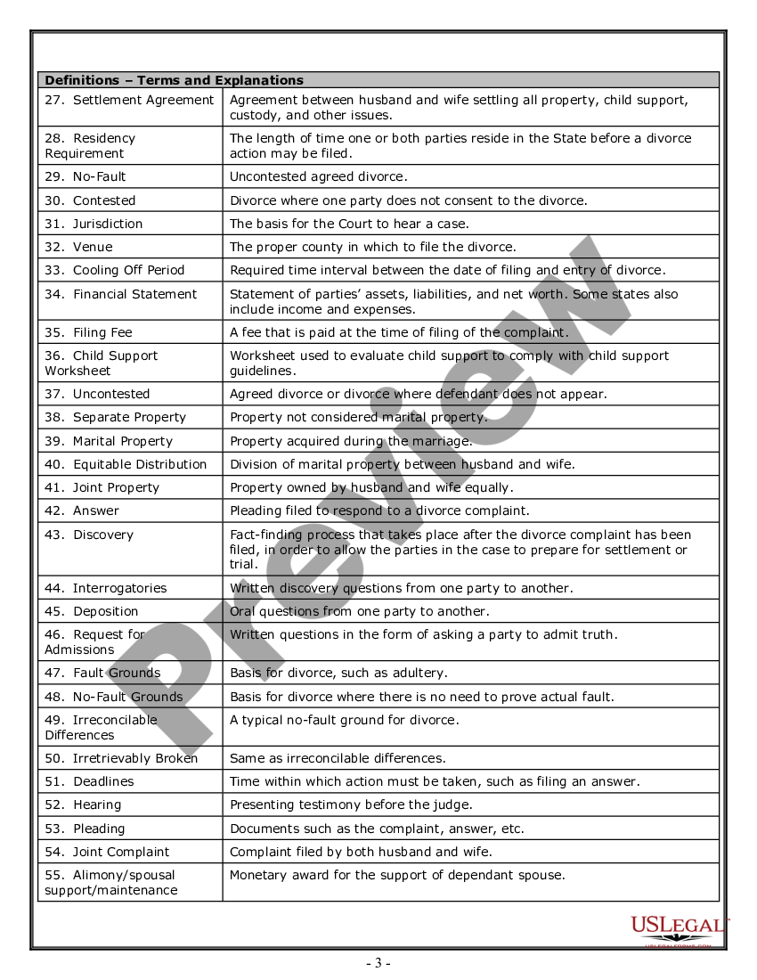 page 2 Divorce Worksheet and Law Summary for Contested or Uncontested Case of over 25 pages - Ideal Client Interview Form preview