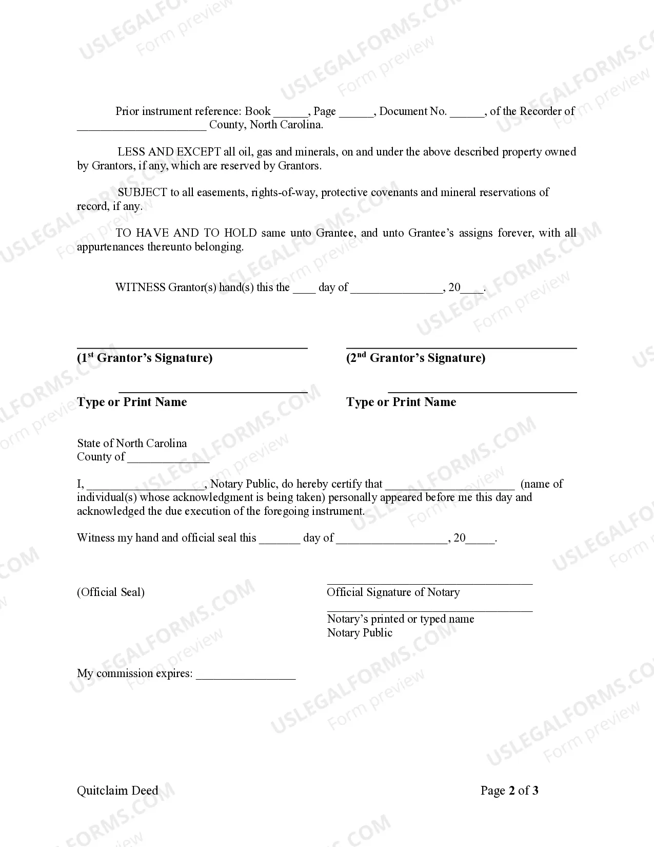 Preview Quitclaim Deed from Husband and Wife to LLC