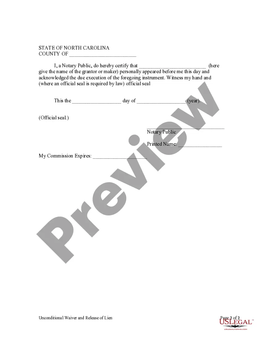 Preview Unconditional Waiver and Release of Lien Upon Final Payment