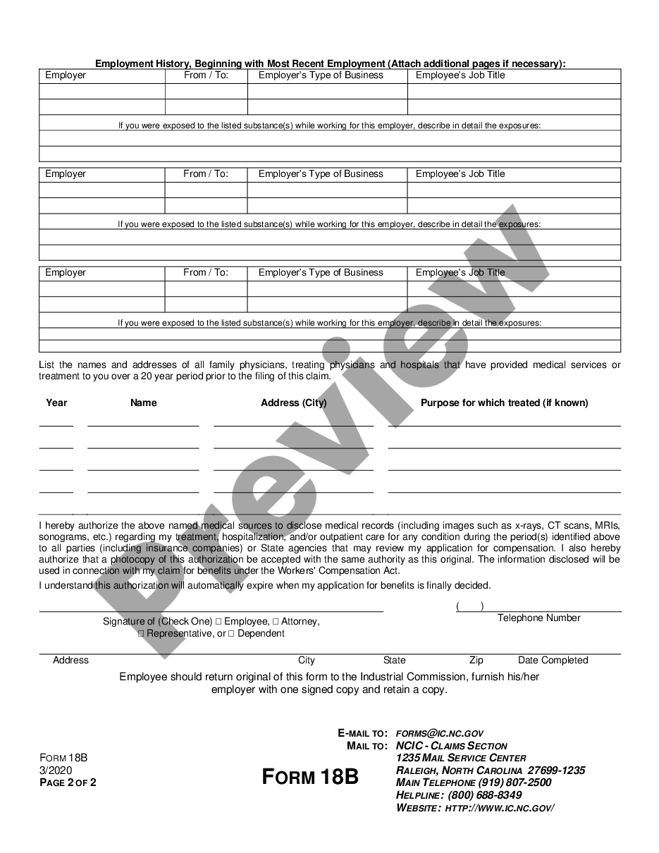 form Claim by Employee or Personal Representative for Workers' Compensation preview