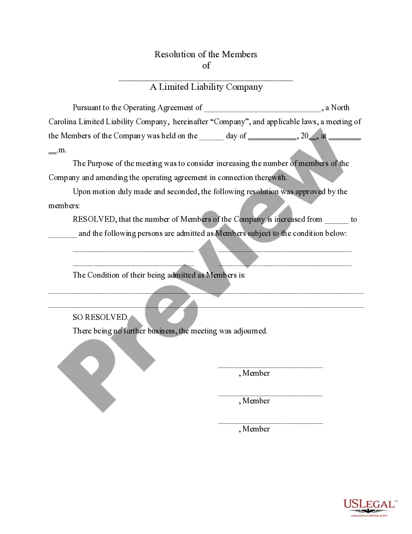 Preview LLC Notices, Resolutions and other Operations Forms Package