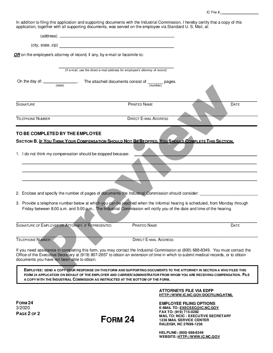 page 1 Application to Terminate or Suspend Payment for Workers' Compensation preview