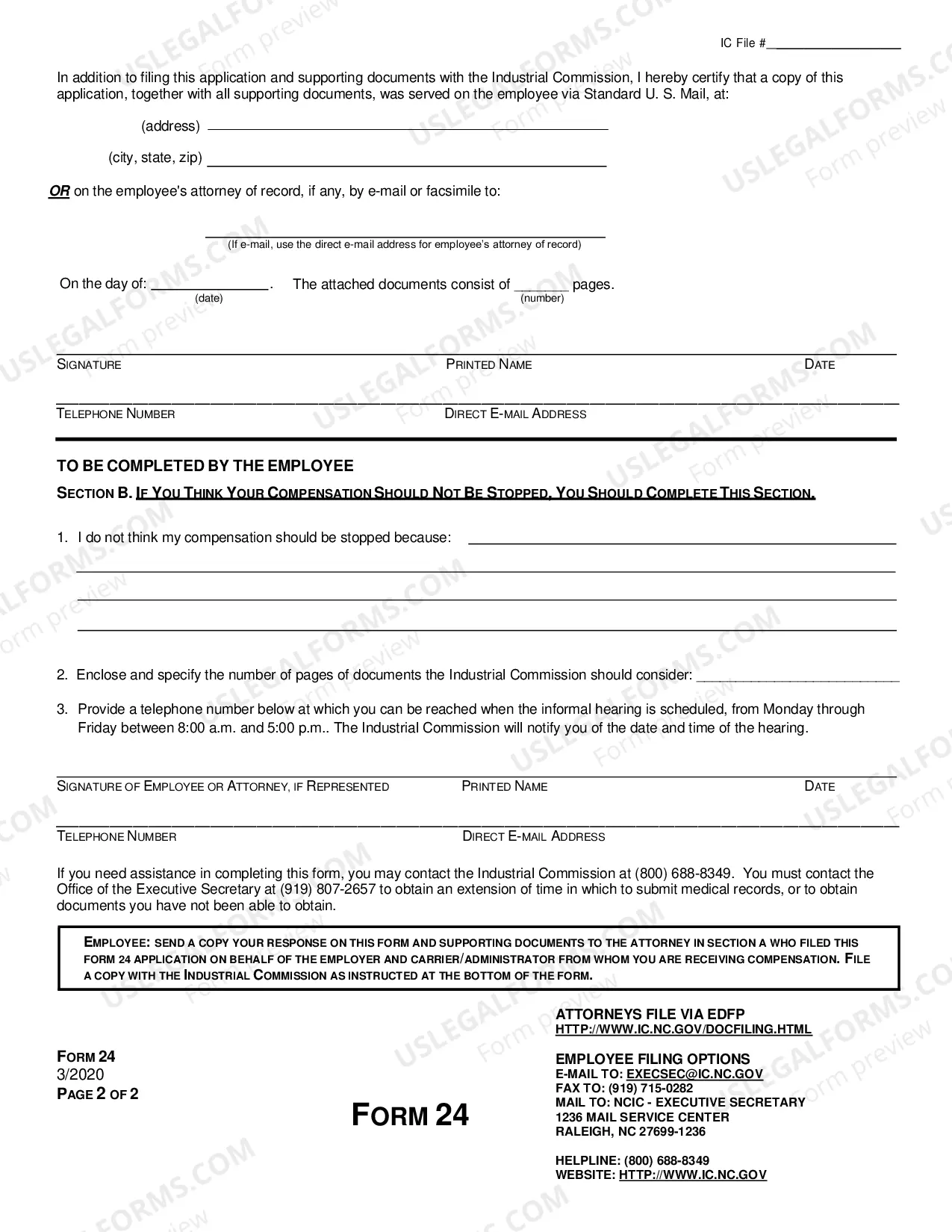 Preview Application to Terminate or Suspend Payment for Workers' Compensation