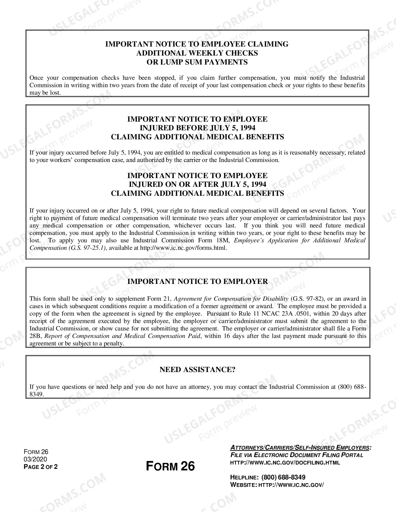 Preview Agreement for Compensation for Workers' Compensation