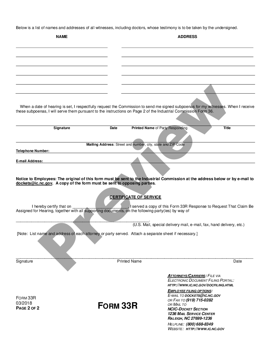 form Response to Request that Claim be Assigned for Workers' Compensation preview