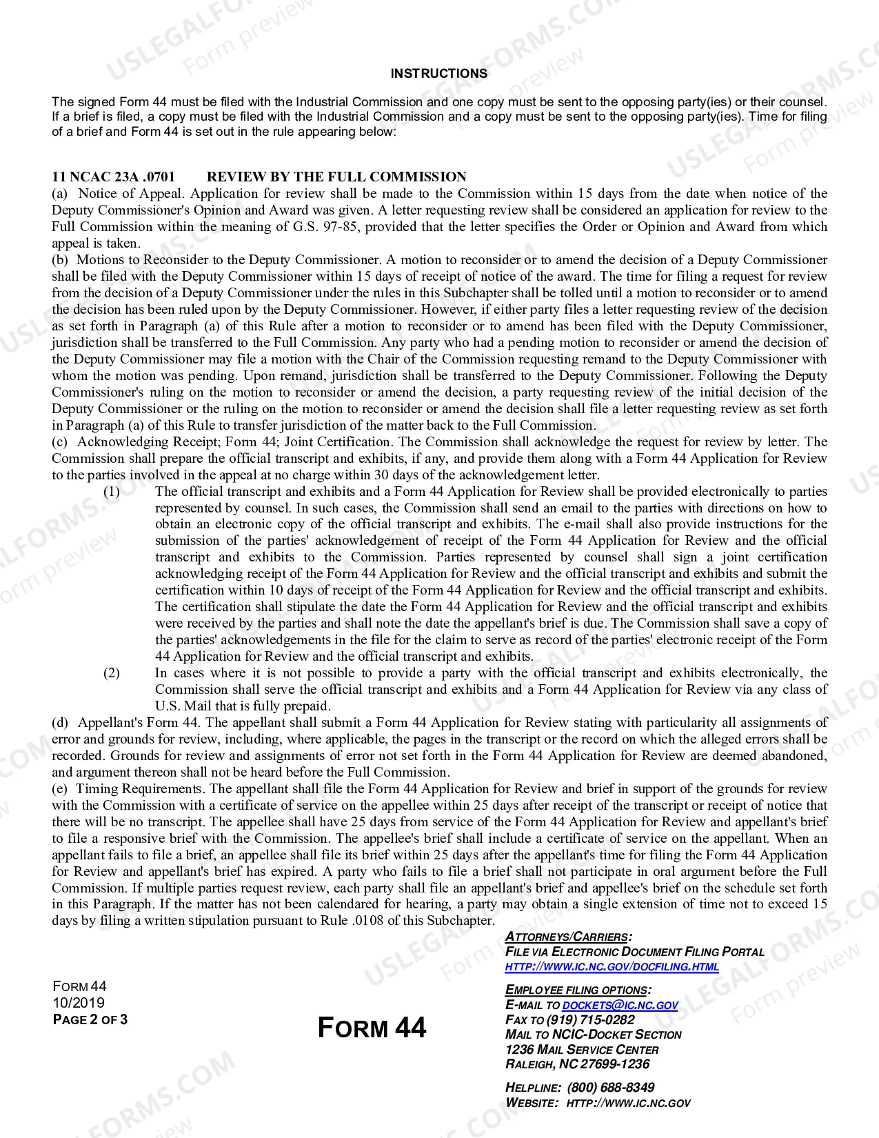 Preview Application for Review for Workers' Compensation