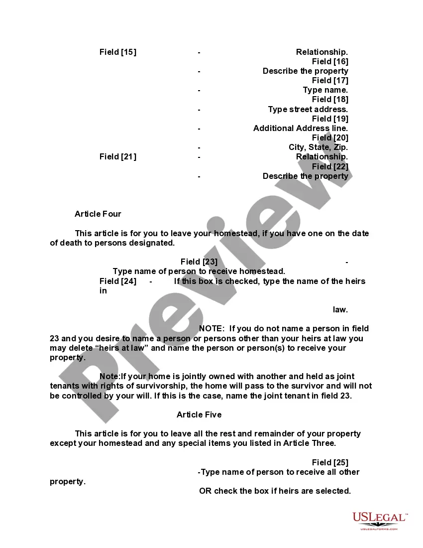 Preview Mutual Wills containing Last Will and Testaments for Man and Woman living together not Married with No Children