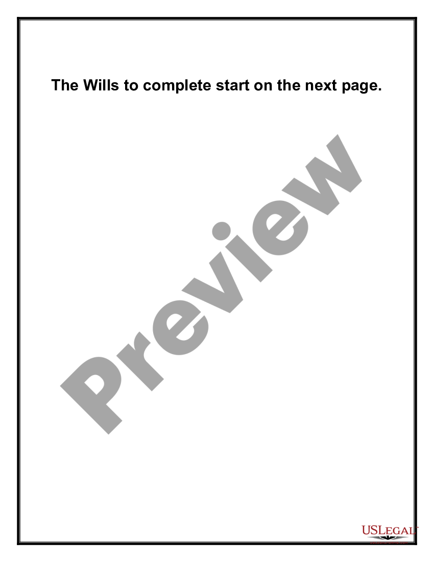 page 3 Mutual Wills Package of Last Wills and Testaments for Unmarried Persons living together with Adult Children preview
