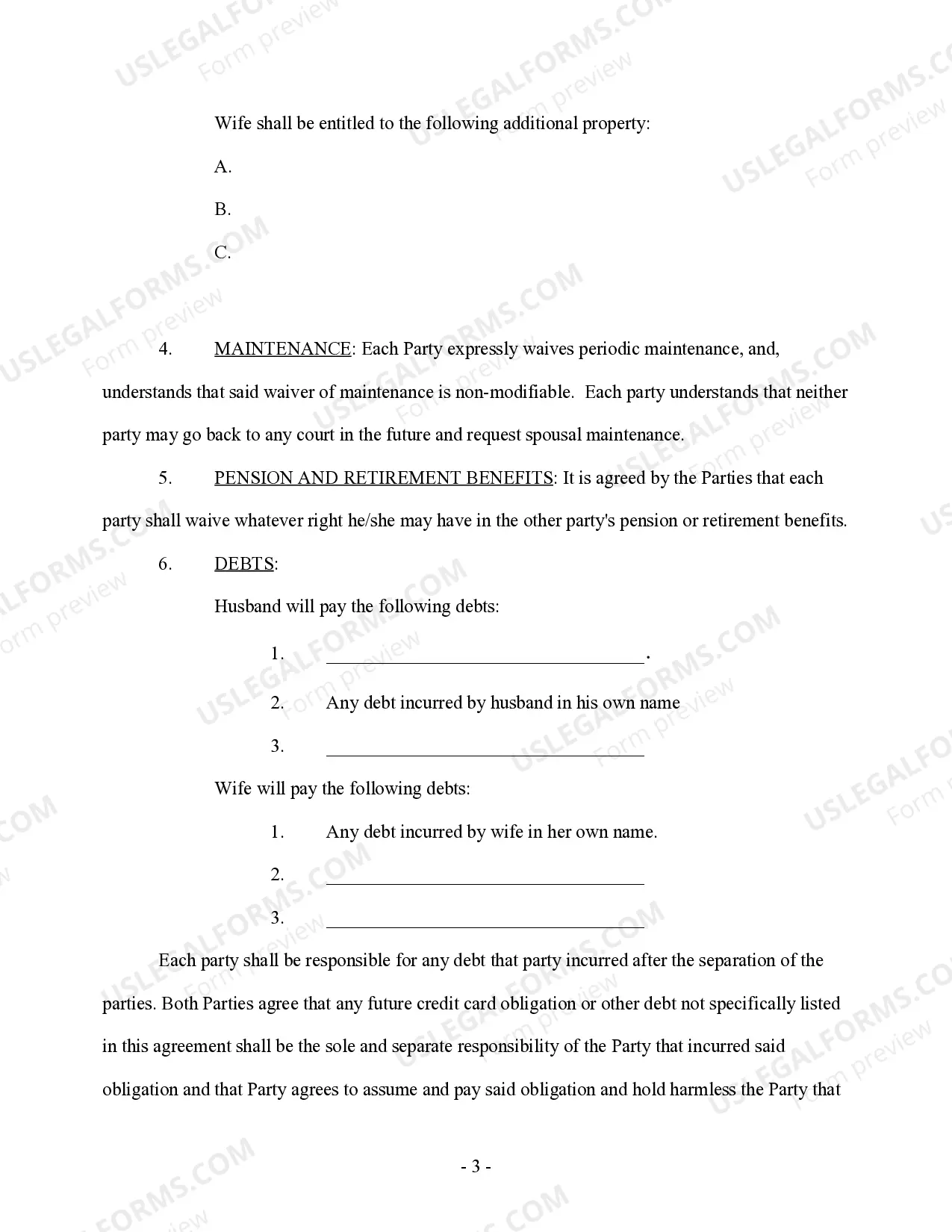 Preview Property Settlement Agreement with Adult Children
