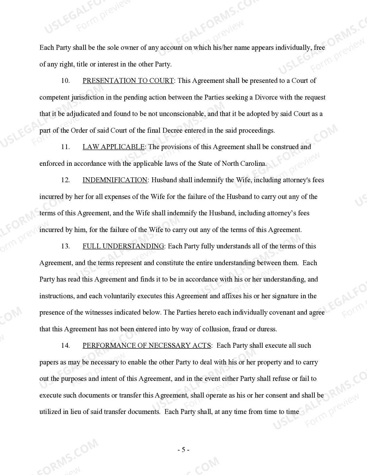 Preview Property Settlement Agreement - No Children