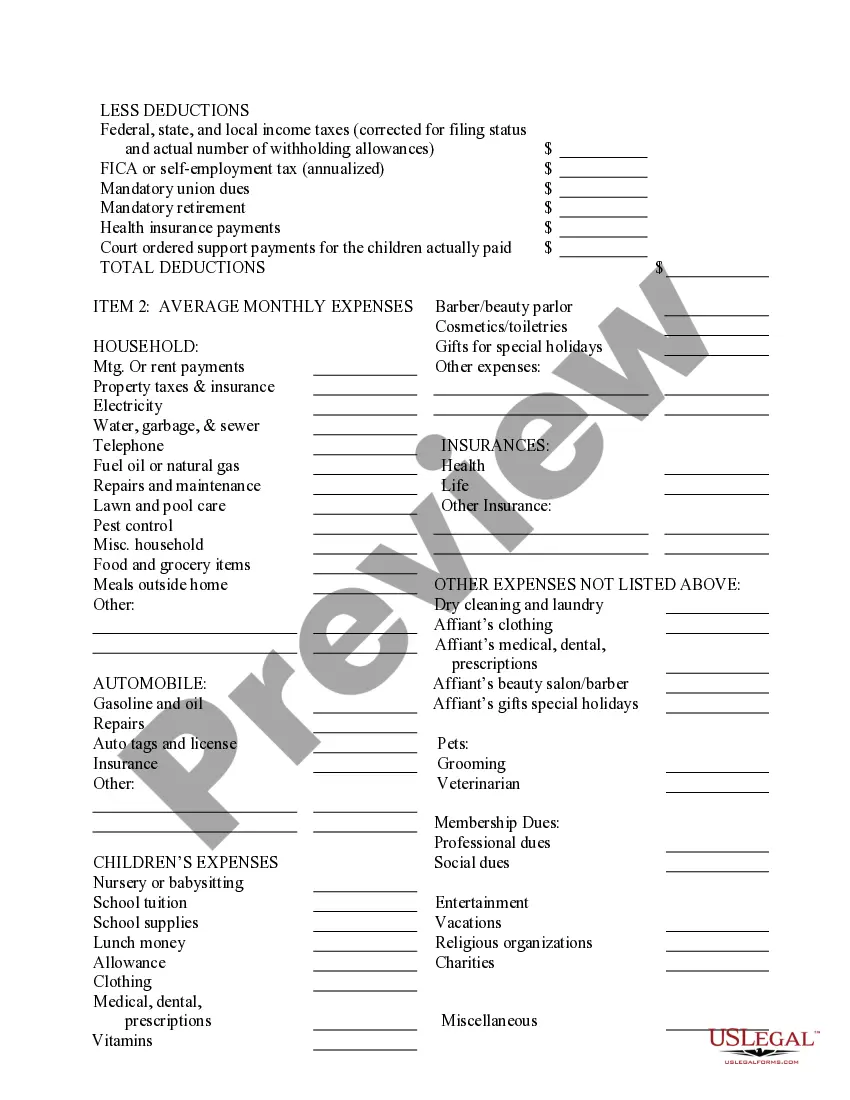 Get Financial Affidavit Preview Financial Affidavit