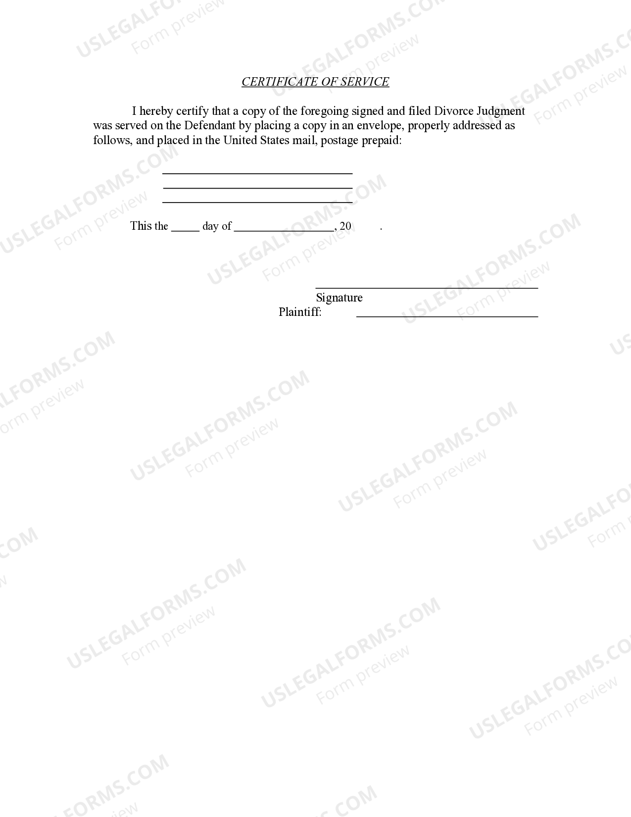 North Carolina Judgment of Divorce Divorce Judgement US Legal Forms