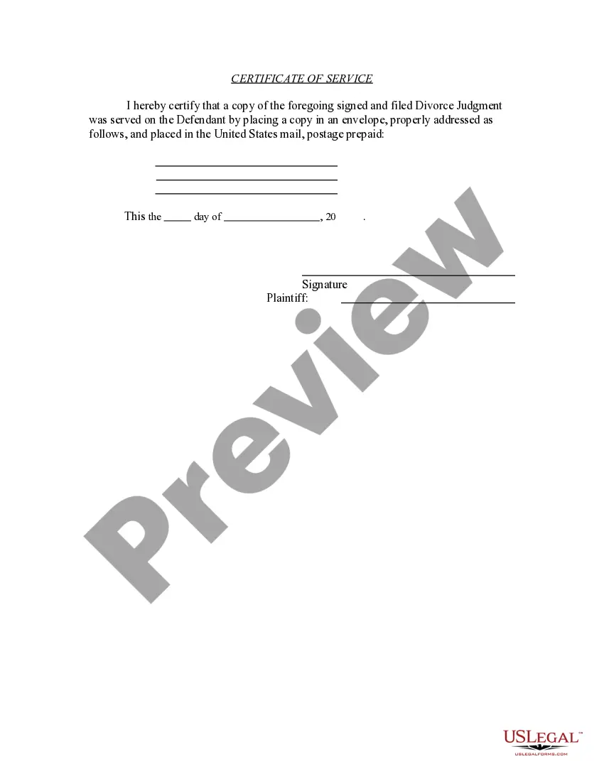 Get Judgment of Divorce Preview Judgment of Divorce