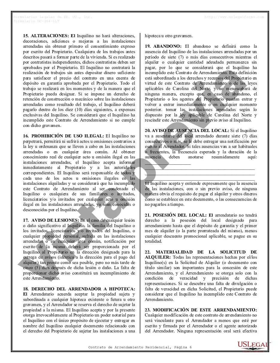 Preview Arrendamiento residencial o contrato de alquiler de mes a mes