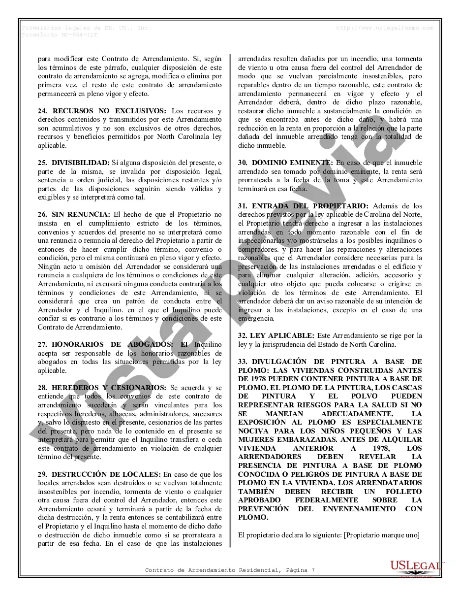 Preview Arrendamiento residencial o contrato de alquiler de mes a mes