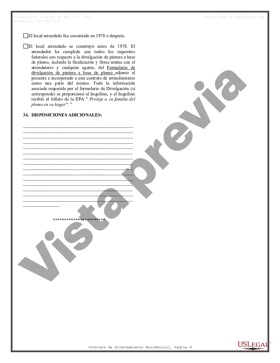 Preview Arrendamiento residencial o contrato de alquiler de mes a mes