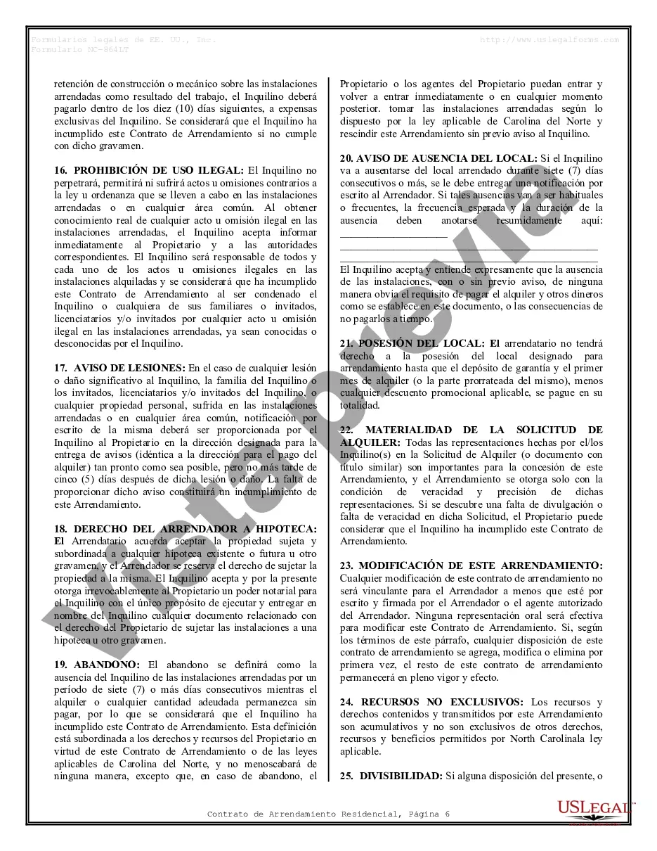 Preview Contrato de arrendamiento de alquiler residencial