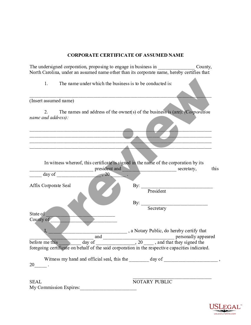 mecklenburg-north-carolina-certificate-of-assumed-name-for-corporation