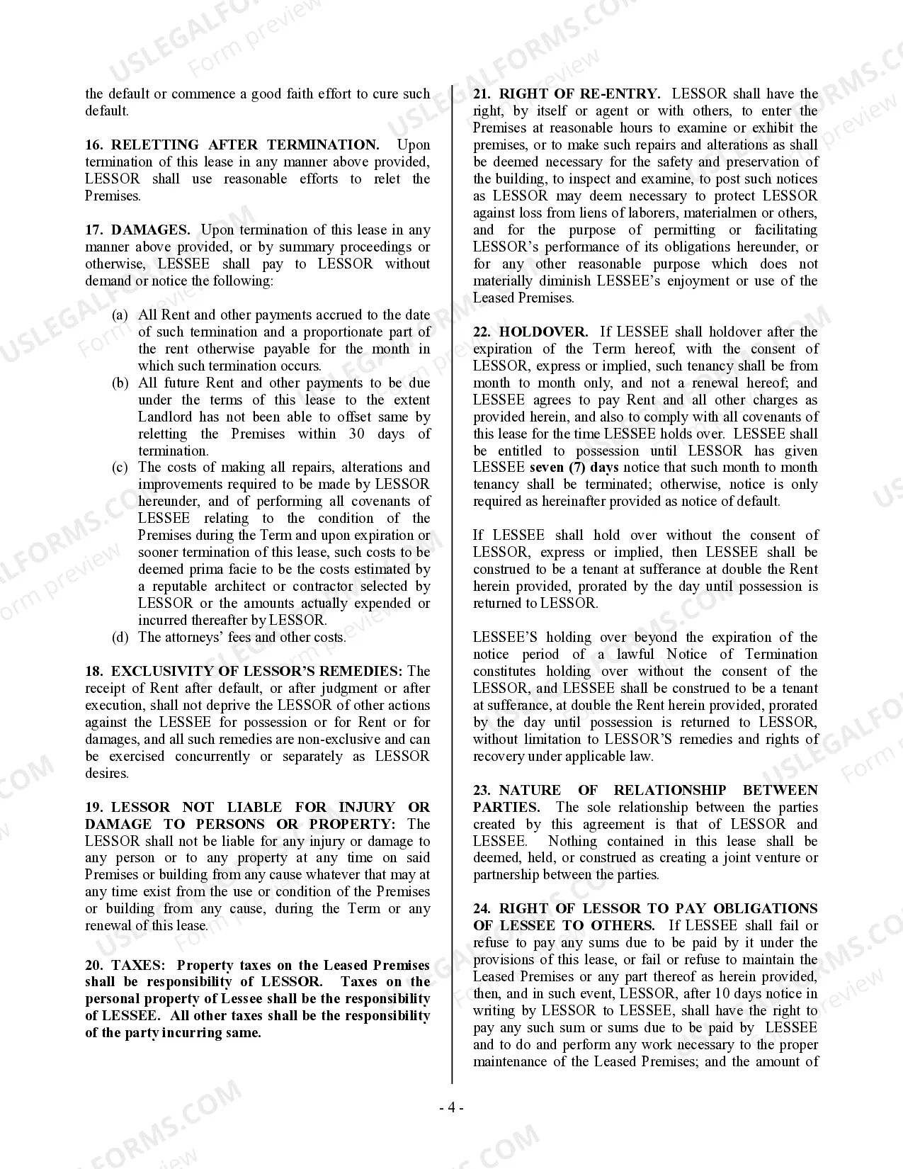 Preview Commercial Building or Space Lease