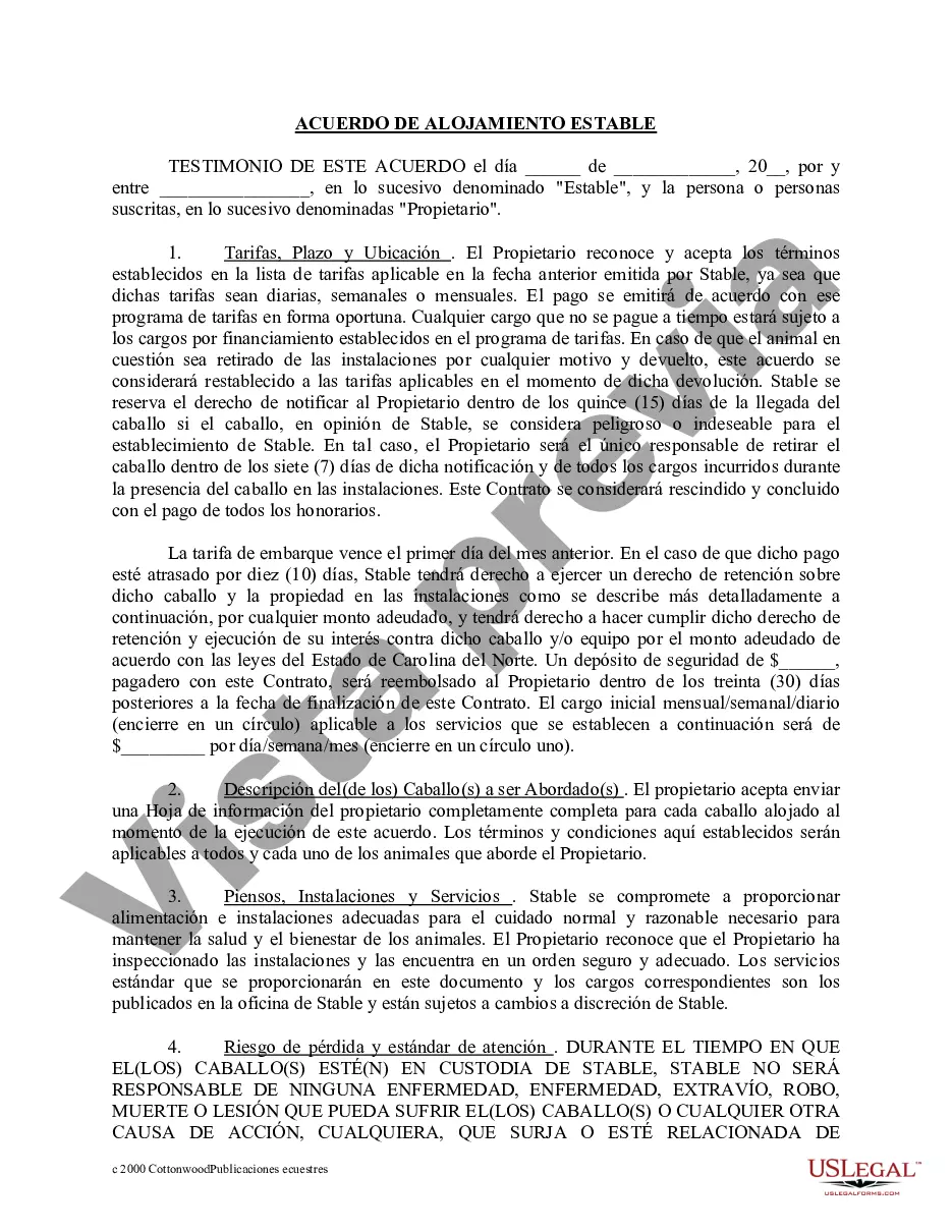 Preview Paquete de formularios equinos de caballos de Carolina del Norte