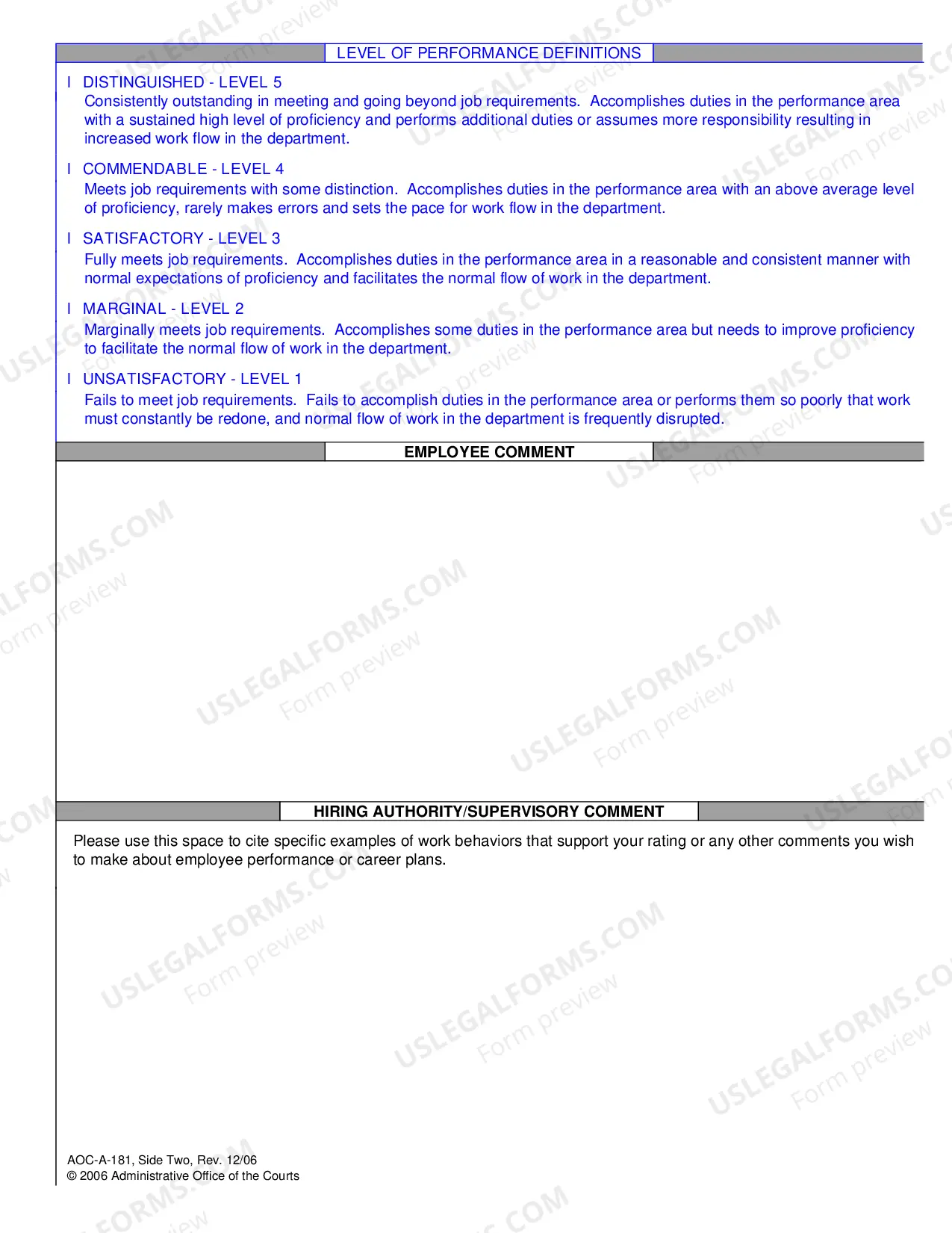 Preview Employee Performance Appraisal Administrative Support For Judges