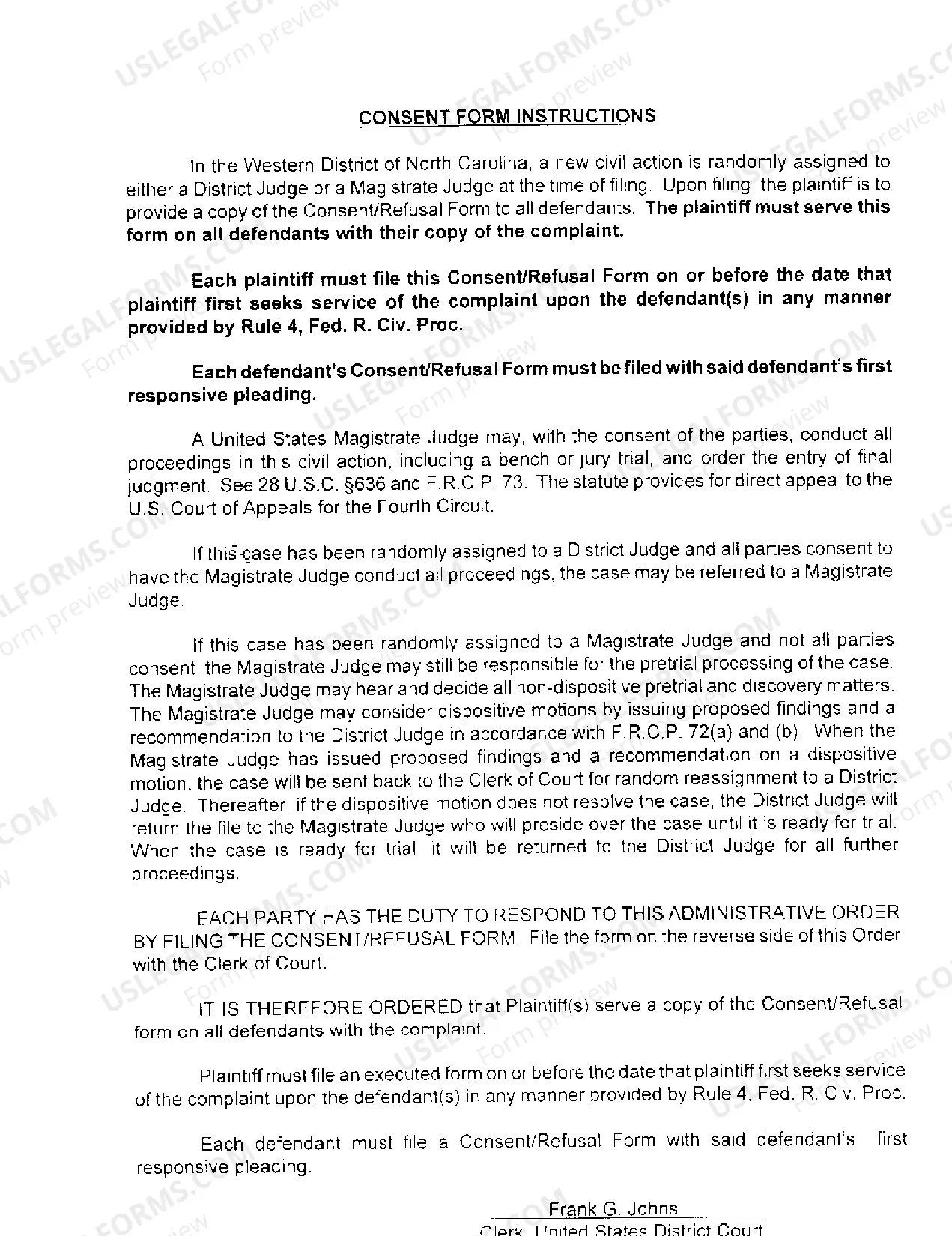 Preview Consent to Proceed before a U.S. Magistrate Judge