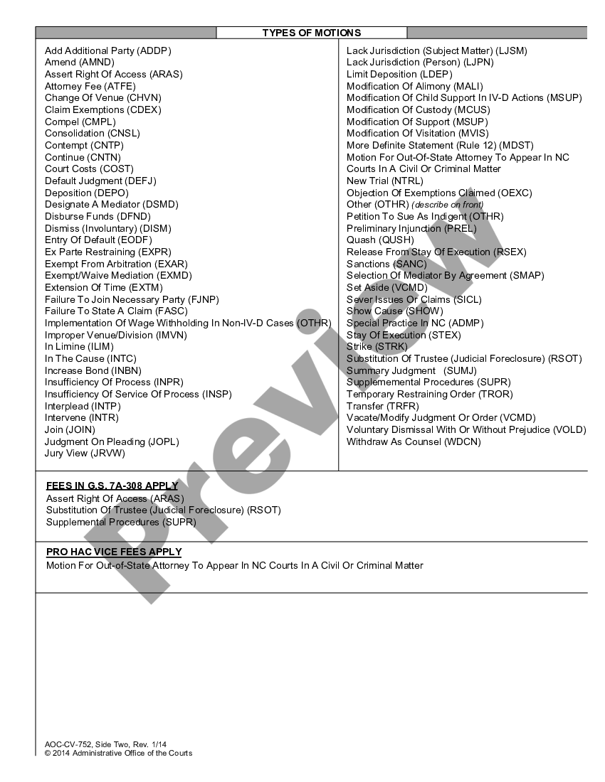 mecklenburg-north-carolina-motion-cover-sheet-aoc-cv-100-us-legal-forms