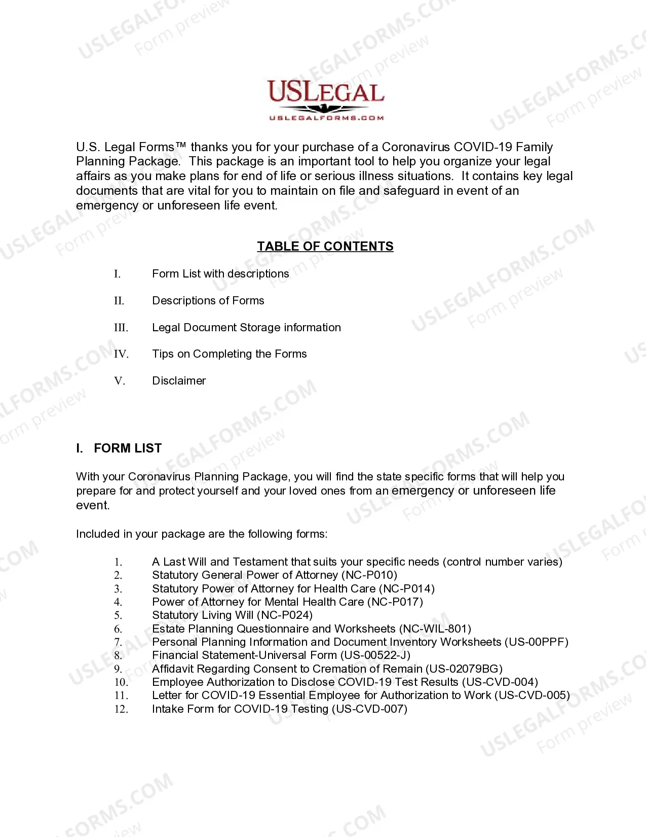 Preview North Carolina Coronavirus COVID-19 Family Planning Package